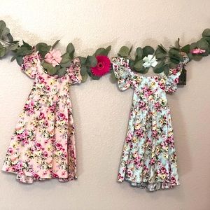 Girls vintage floral party dress, beautiful ruffle